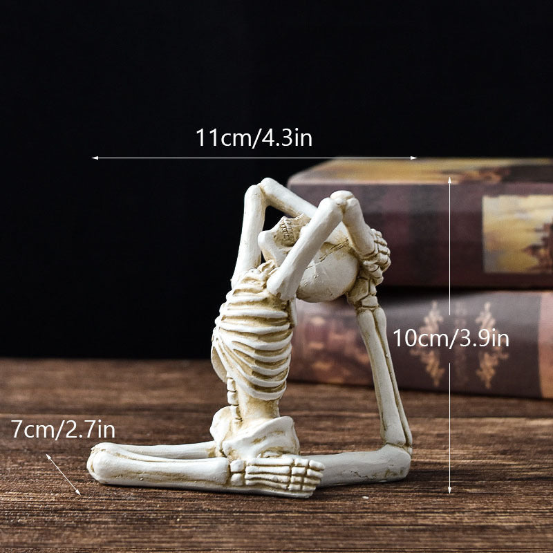 Skeleton in Yoga Poses Halloween Decorations with Non-Slip Base-White B-Theone Apparel