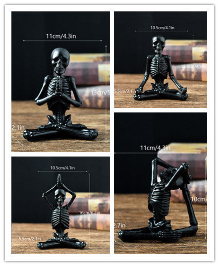 Skeleton in Yoga Poses Halloween Decorations with Non-Slip Base-Theone Apparel