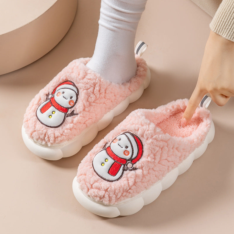 Soft and Fluffy Close Toed House Slippers with Traction Soles-Theone Apparel