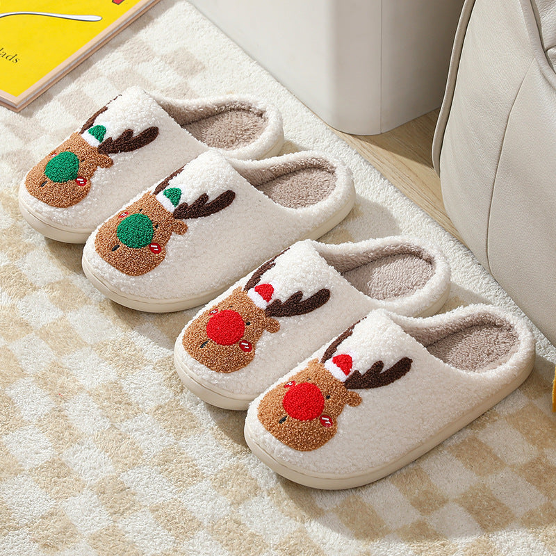 Soft and Warm Fleece Lined Christmas Themed Slip on Slippers-Theone Apparel