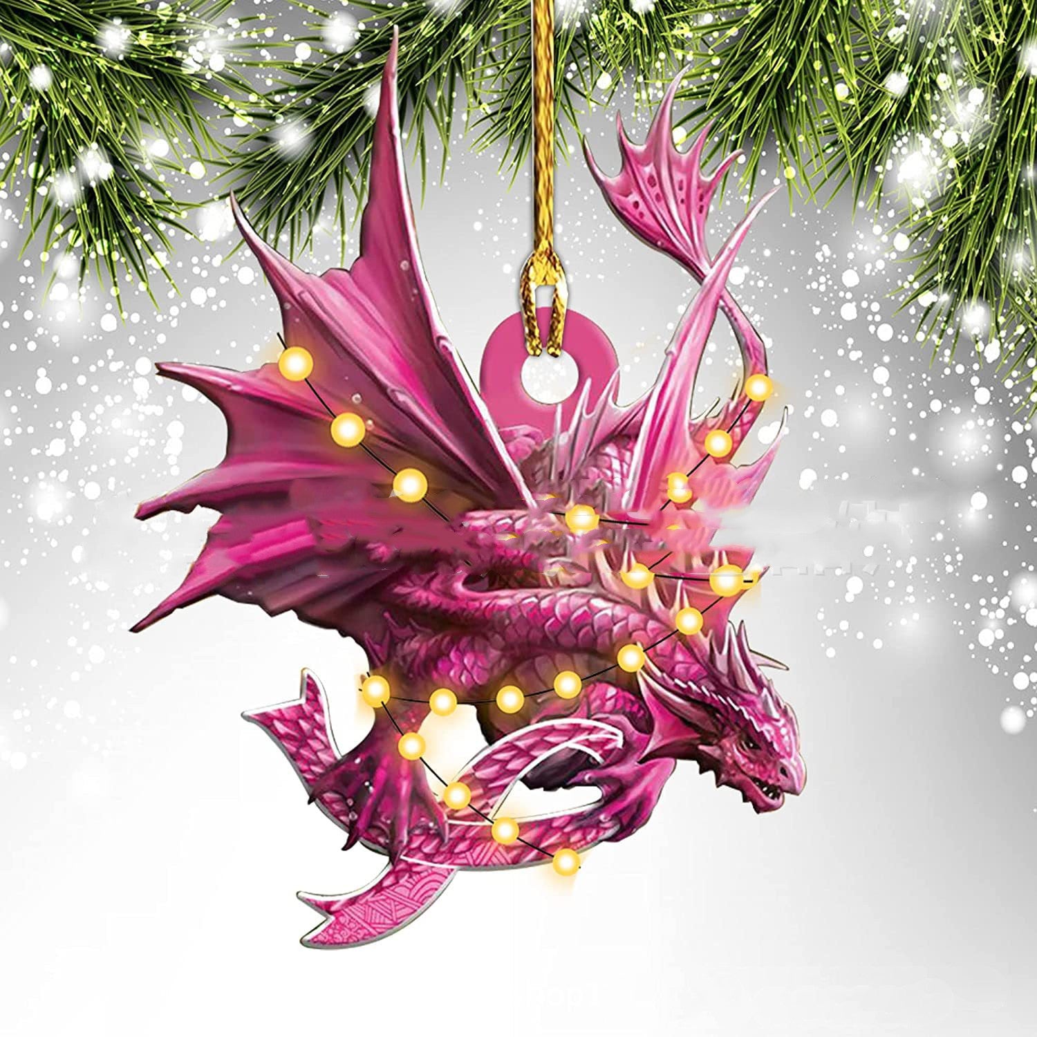 Unique Dragon Themed Hanging Christmas Decorations in Various Designs-1 Style-Theone Apparel