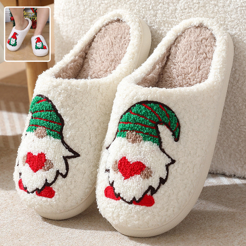 Warm and Soft Closed Toe Christmas Themed Slip On House Slippers-Theone Apparel