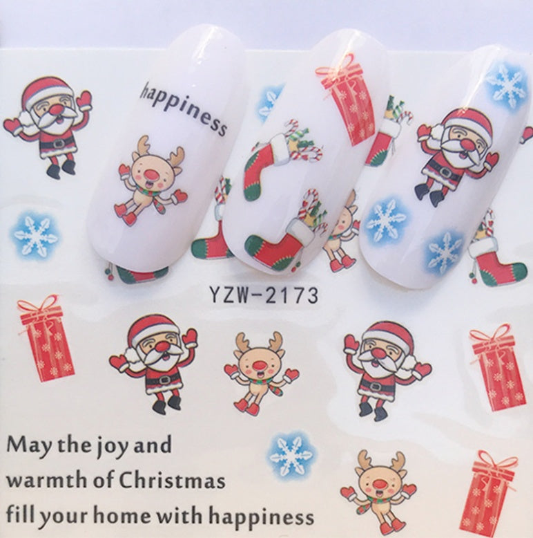 Women's Festive Red and White Holiday Themed Nail Set-2173-Theone Apparel