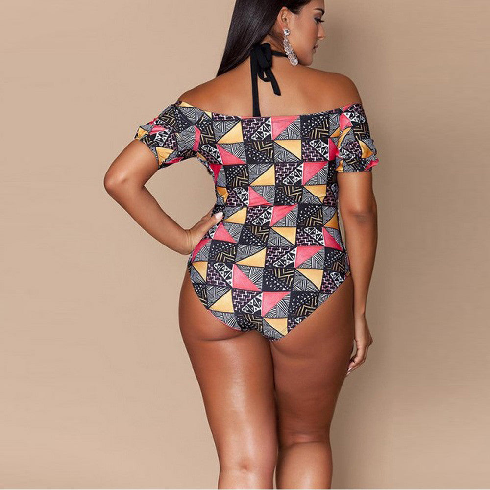Women's One Piece Black and White Mod Style Swimsuit-Theone Apparel