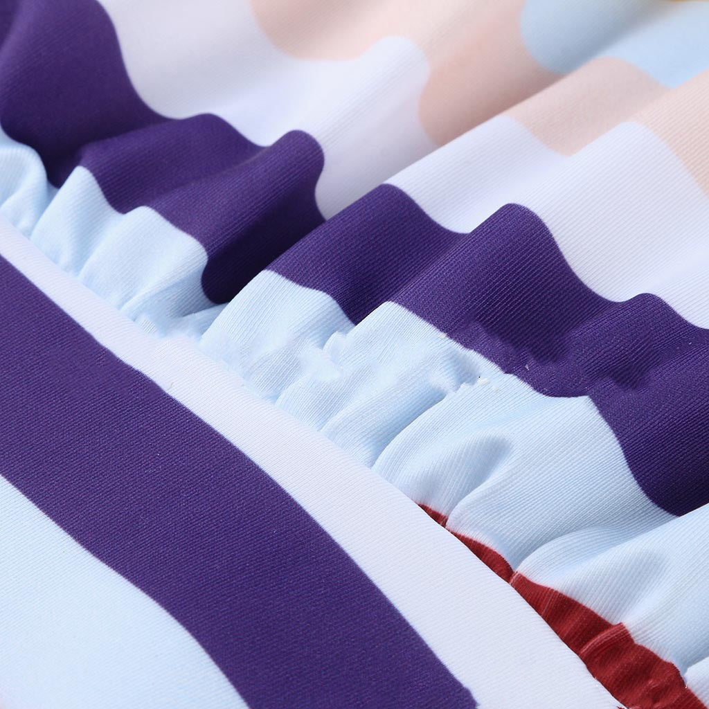 Women's One Piece Maternity Swimsuit with Multicolor Stripes-Theone Apparel