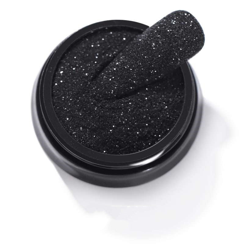 Women's Starry Night Nail Powder in Black with Silver Glitter-Black-Theone Apparel