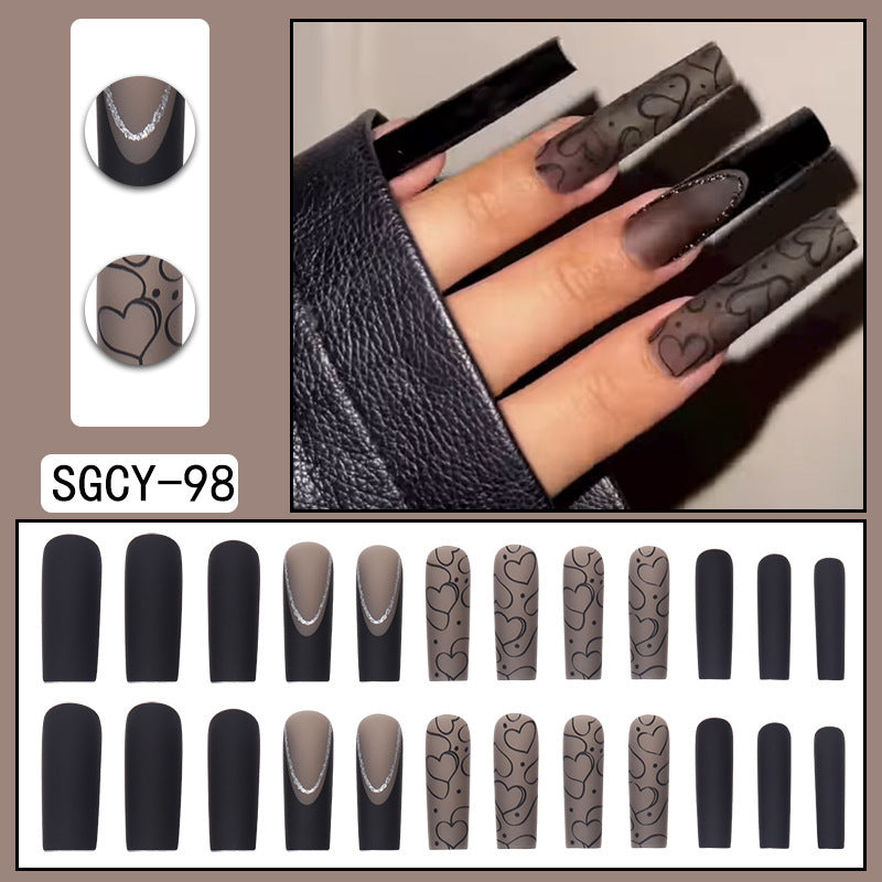 Women's Transparent Black Lace Nail Set for DIY Manicures-Black-Theone Apparel
