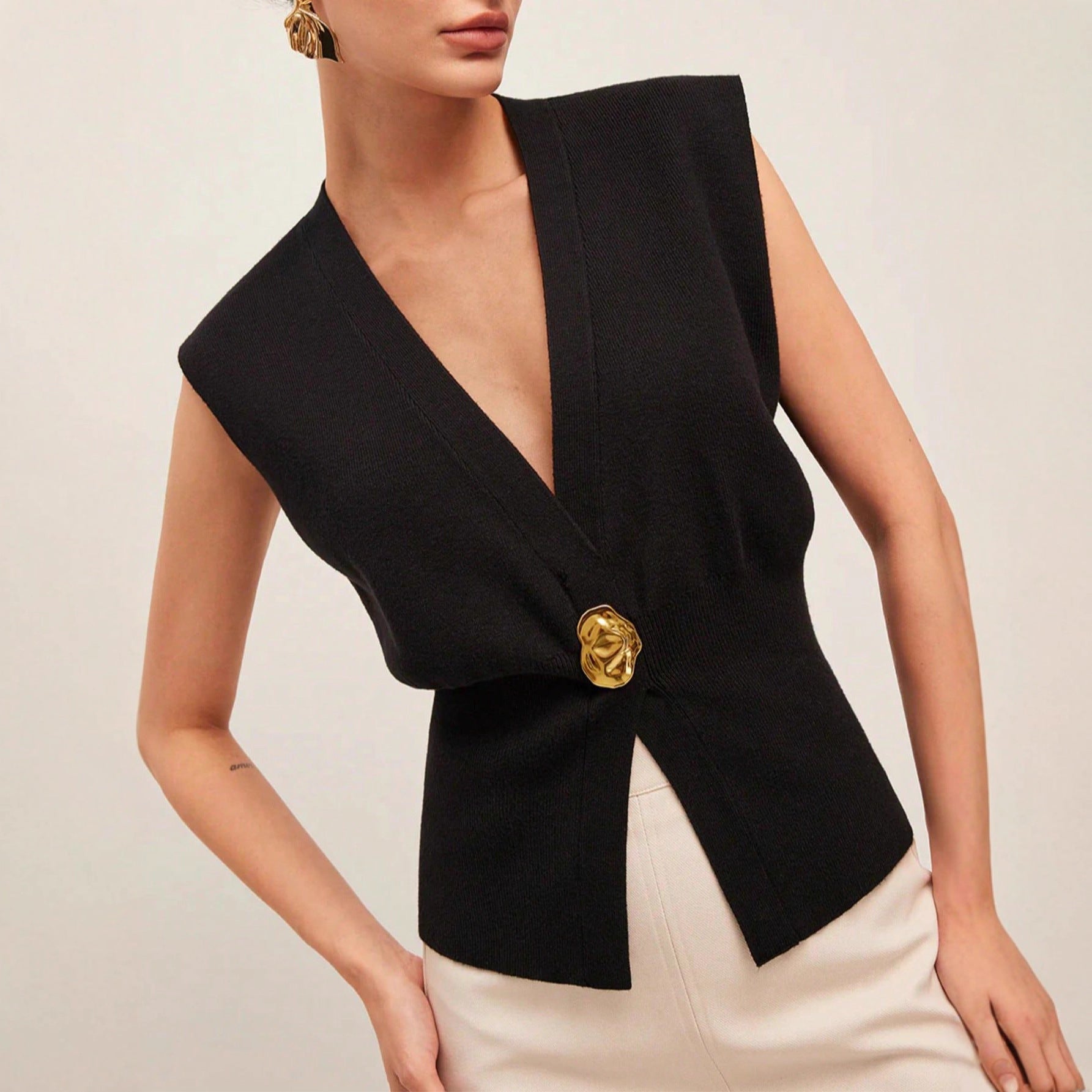 Women's Casual Knit Vest Stylish Top