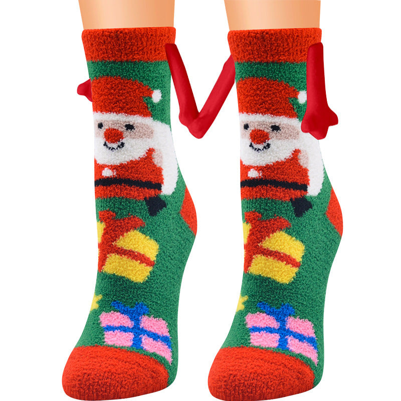 Adorable 3D Soft Fleece Crew Socks with Penguin Designs