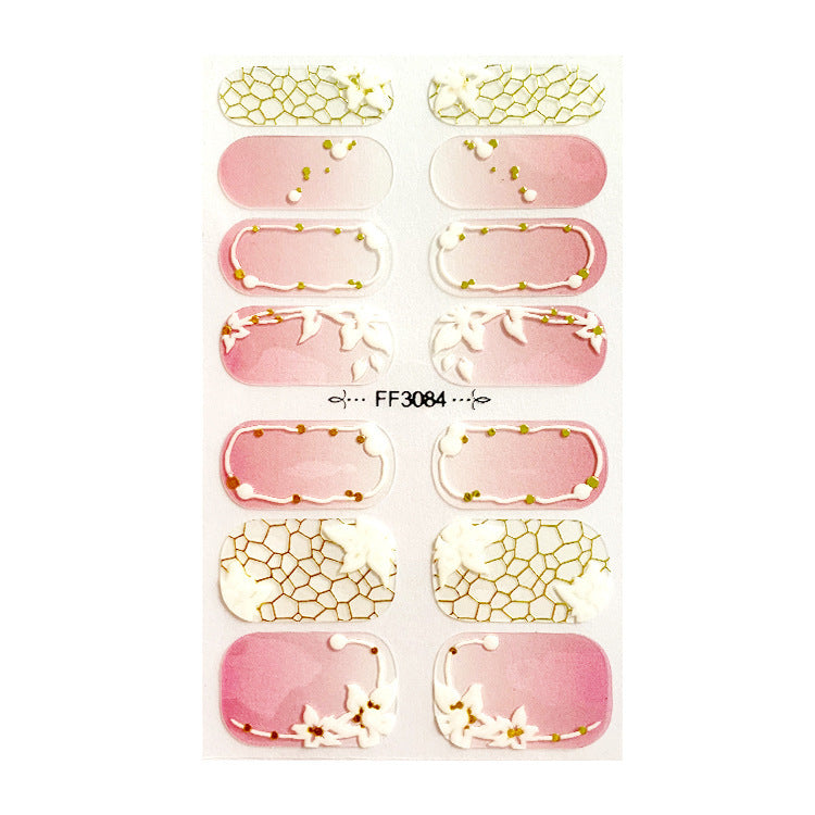 Women's Gemstone Inspired Almond Shaped Nails Stickers in Multiple Colors