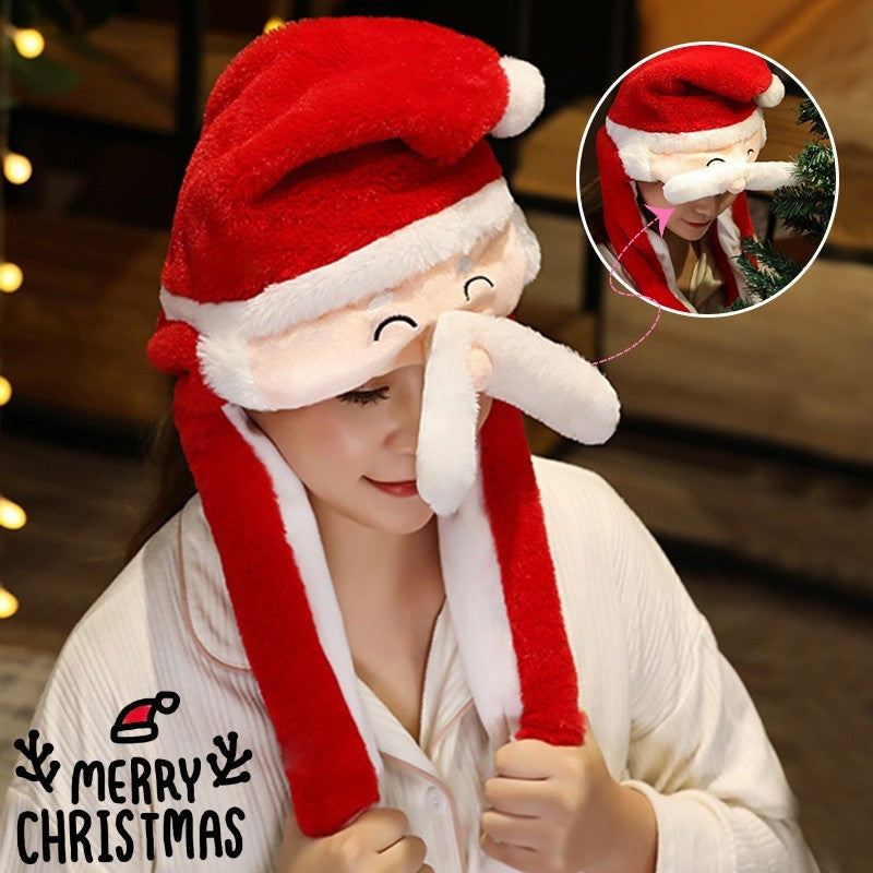 Whimsical Interactive Santa Hat with Long Straps