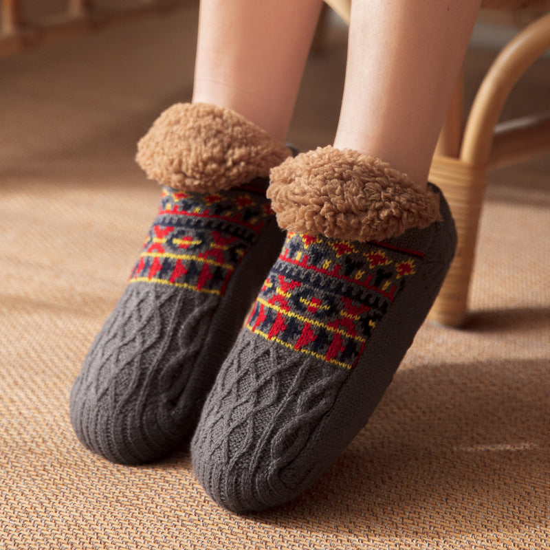 Soft and Thick Winter Footie Socks with Traction Balls