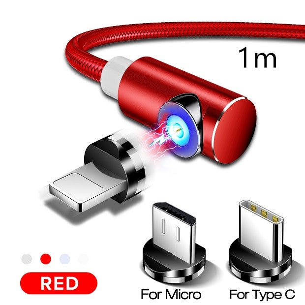 Magnetic Fast?Charging Cable With Swappable Micro?USB, Lightning, Type?C Heads
