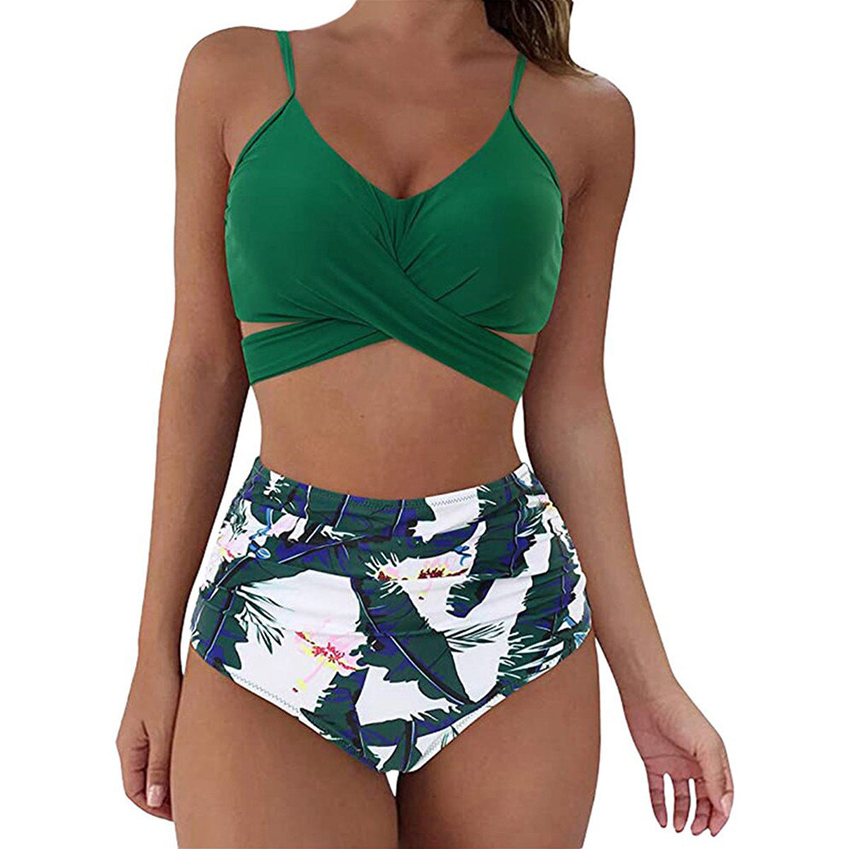 Tweedelige bikini met dames met bodem met hoge taille dierenprint