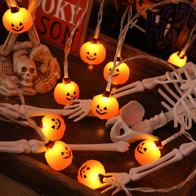 Whimsical Pumpkin Patch Orange String Lights for Halloween