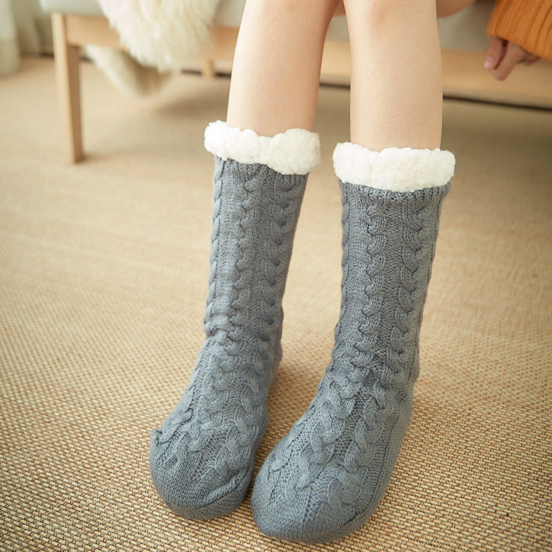 Super Soft and Thick Stretchy Ankle Socks with Traction Bottoms