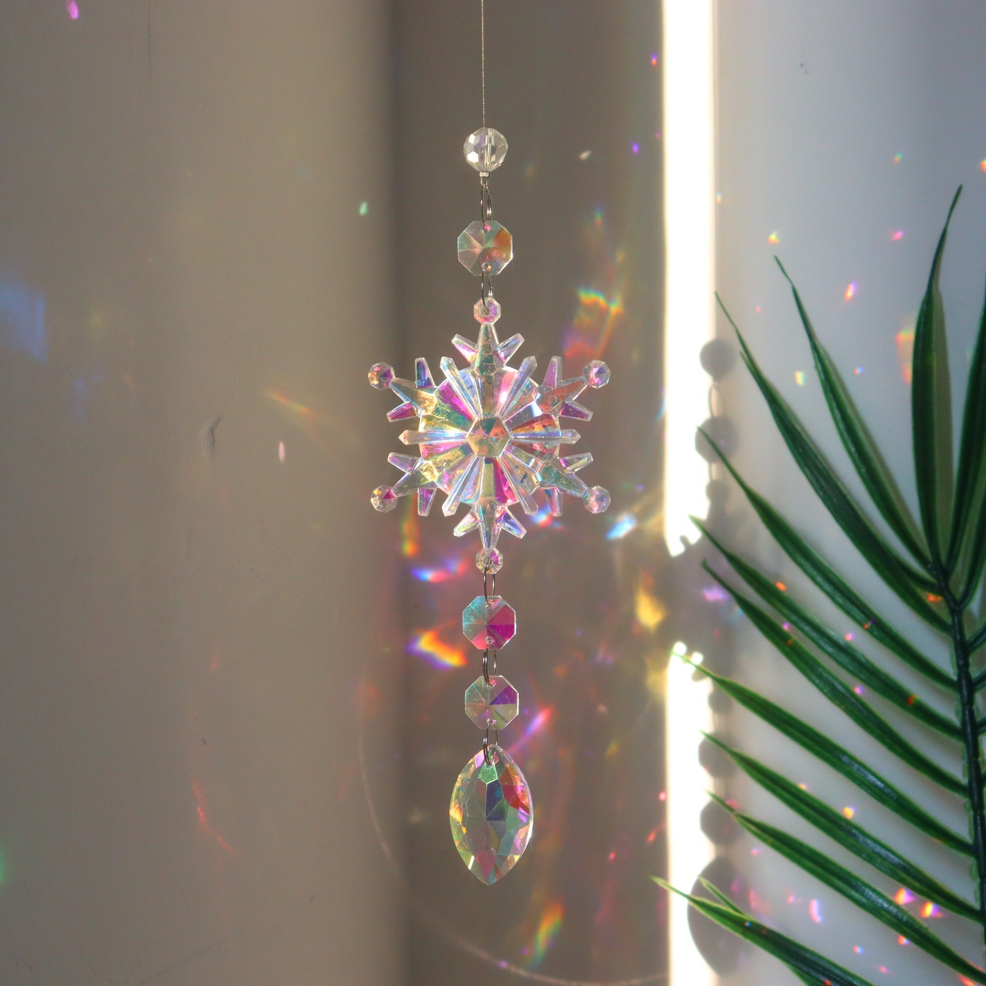 Dainty and Whimsical Pastel Colored Snowflake Hanging Pendant Lights