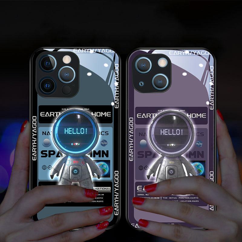 Astronaut Glow Tempered Glass Protective Case For Multiple Models