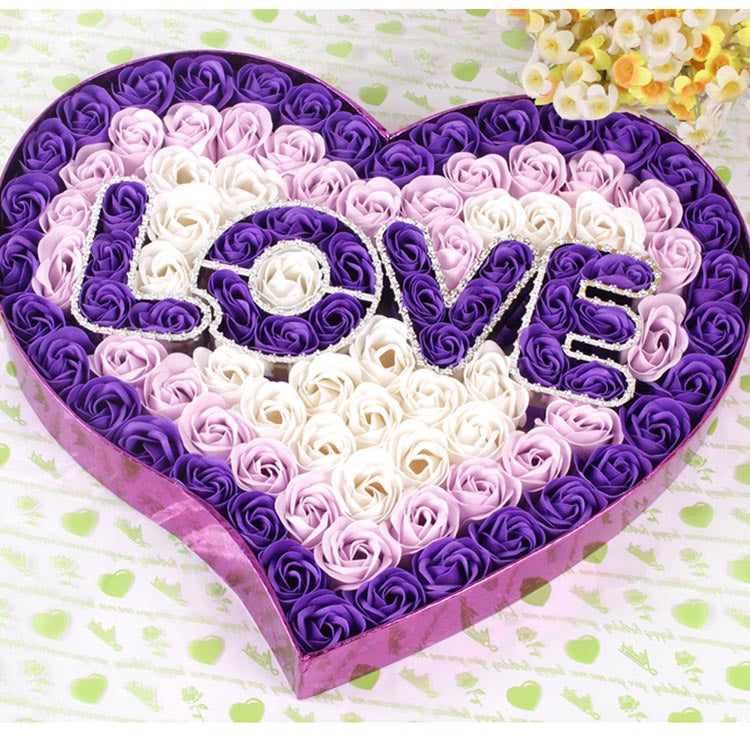 I Love You 100 pc Flower Rose in Heart Shaped Box