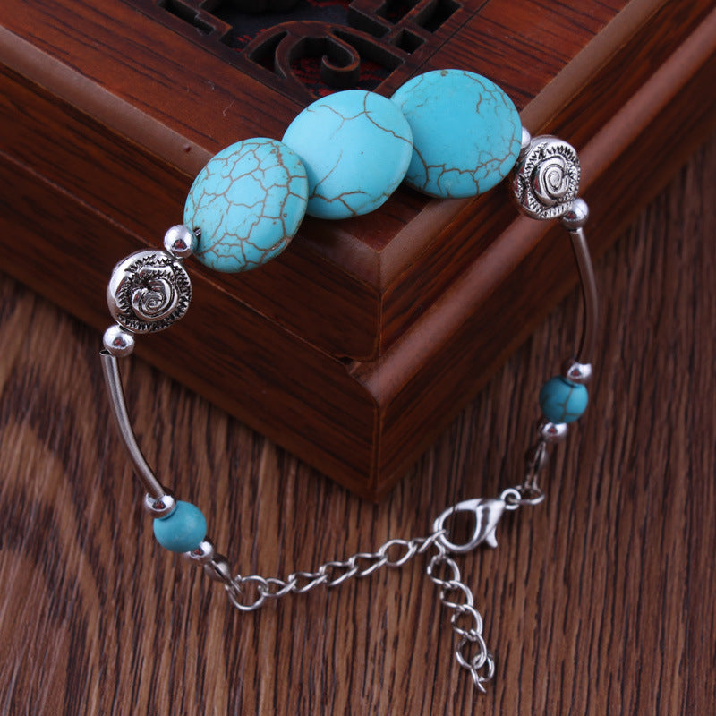 Triple Egg Shaped Turquoise Bead