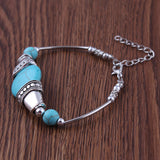 Circular Turquoise Accent Beaded Bracelet