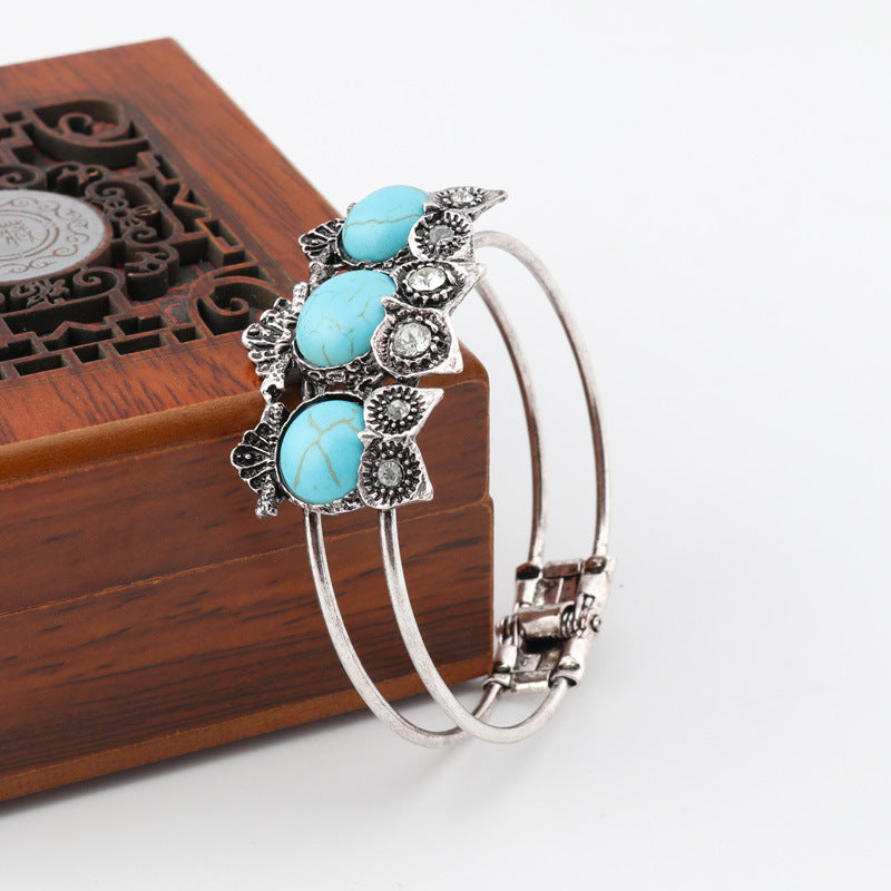 Turquoise Triple Owl Bracelet