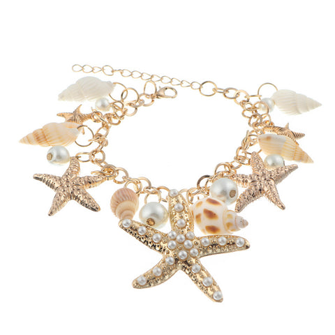 Starfish and Shells Charm Bracelet