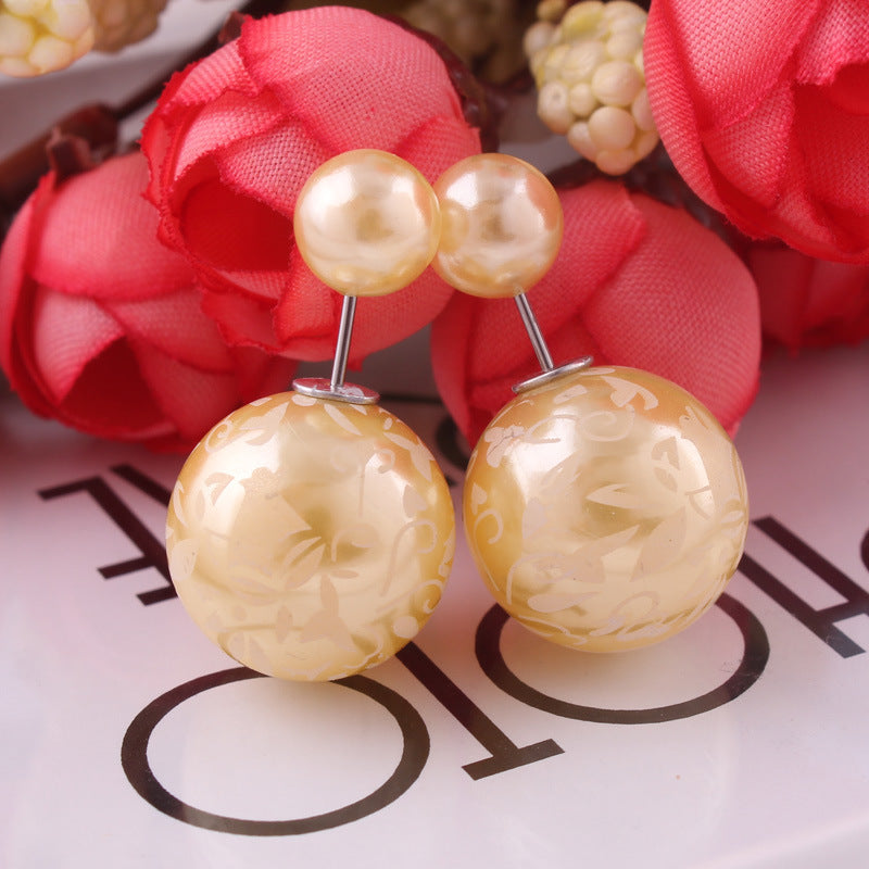 Decorative Spherical Double Sided Earrings