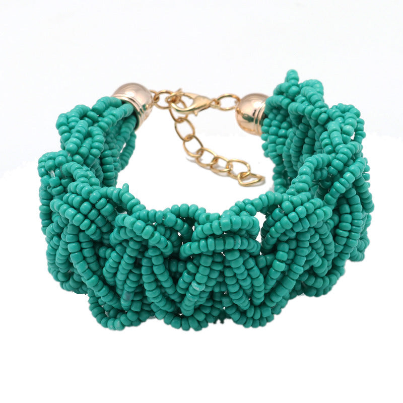 Thick Beaded Cuff Bracelet