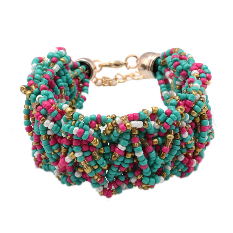 Thick Beaded Cuff Bracelet