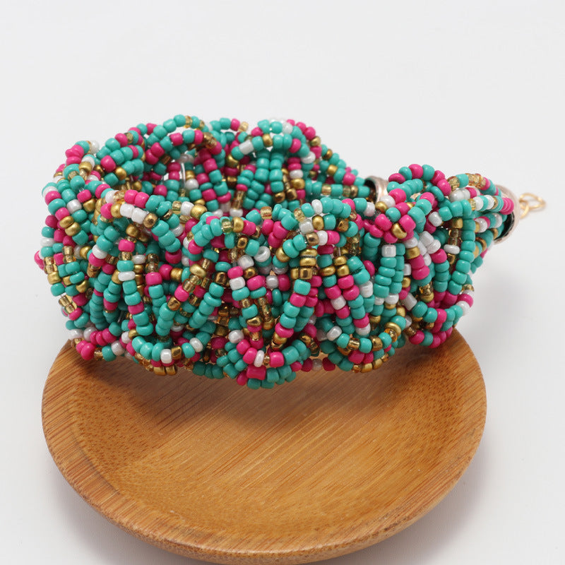 Thick Beaded Cuff Bracelet