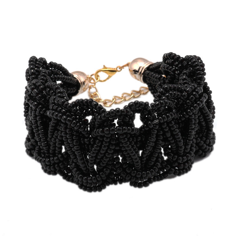 Thick Beaded Cuff Bracelet