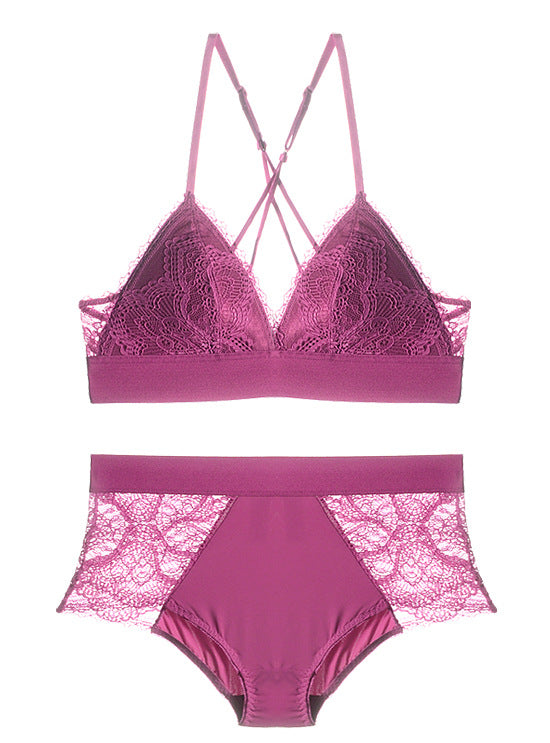 Lace Layover Bralette und Panty Set