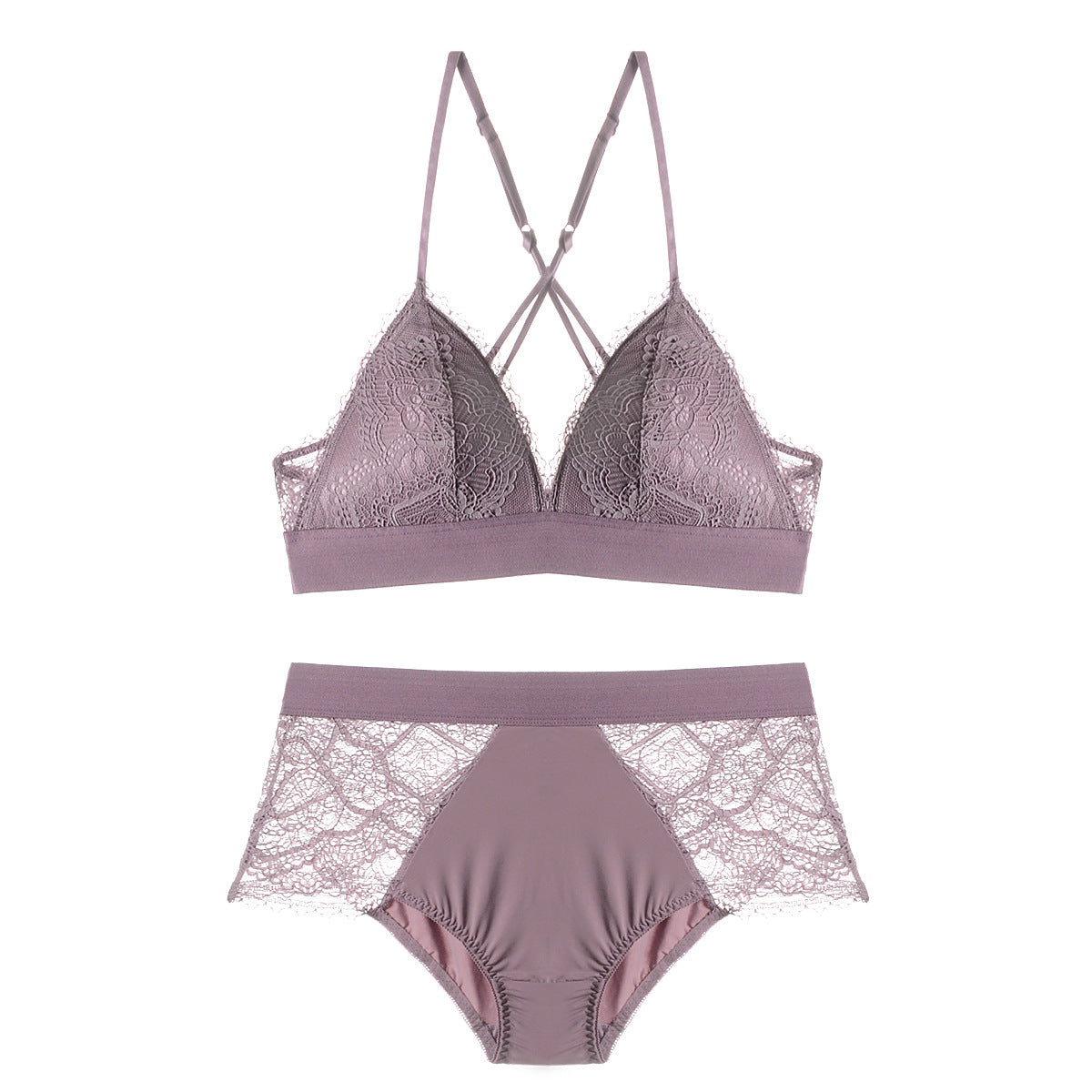 Lace Layover Bralette and Panty Set