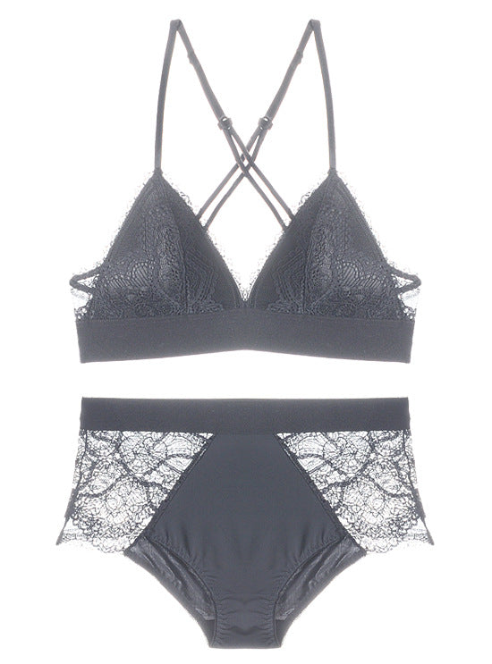 Lace Layover Bralette and Panty Set