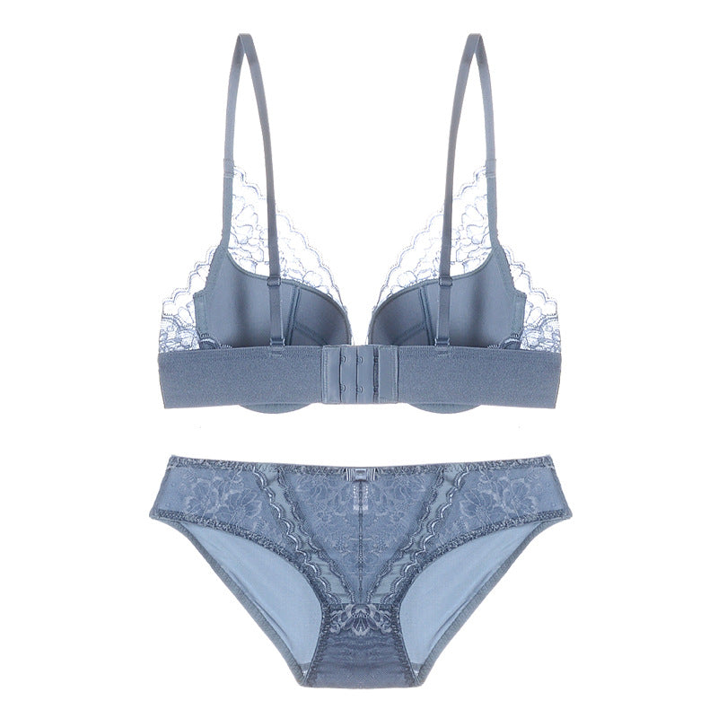 Lace Overlay Bra and Panty Set