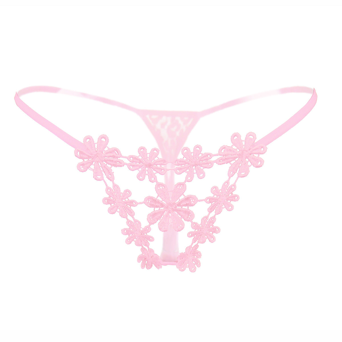 Flower Embroidery Micro Thong Panty