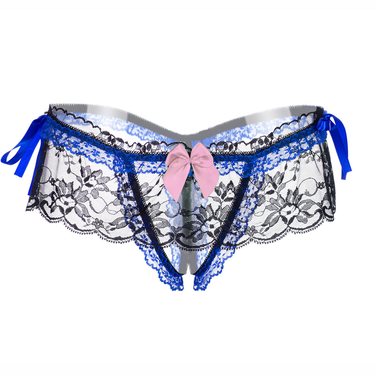 Lace Skirt Double Trim Crotchless Panty