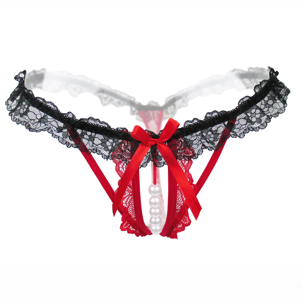 Colorful Lace Peekaboo Pearl Thong - Theone Apparel