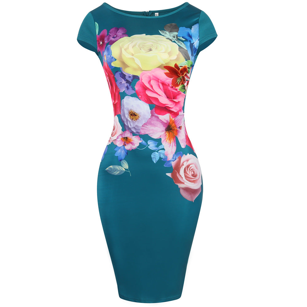 Vestido tubo estampado floral extragrande