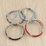 Multicolor Beaded Bangle Bracelet