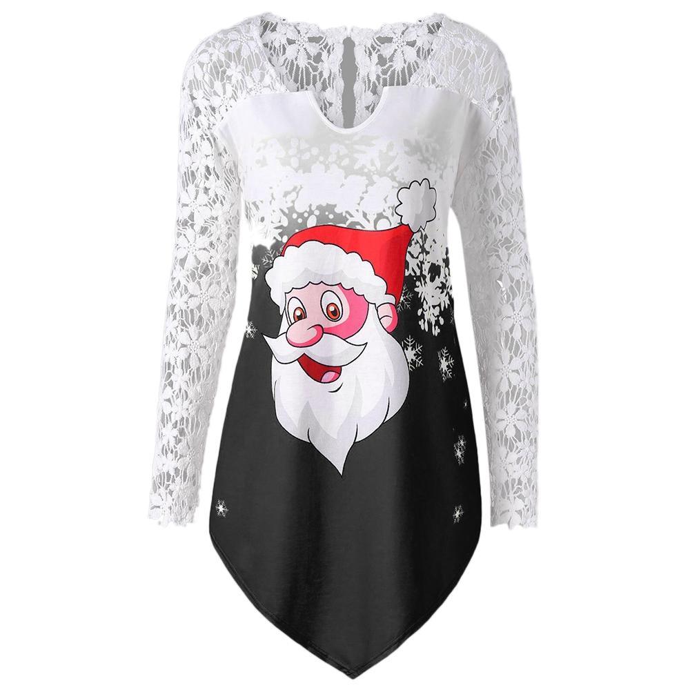 Camisa de Natal de Papai Noel de tamanho grande