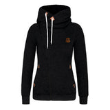 Trendy side zip drawstring hoodie