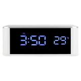 Reloj despertador digital con diseño de espejo