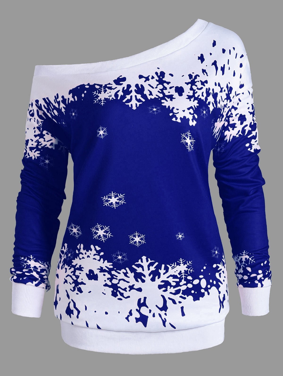 Sneeuwvlok een schouder plus siatshirt sweatshirt