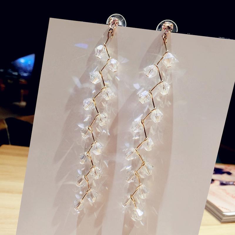 Crystal Bud Climber Drop Earrings - Theone Apparel