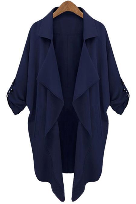 Cuff Sleeve Collared Cape Coat - Theone Apparel