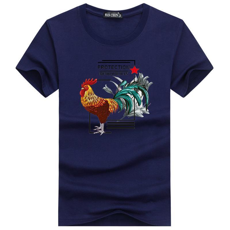 Rooster belast met korte mouwen T -shirt