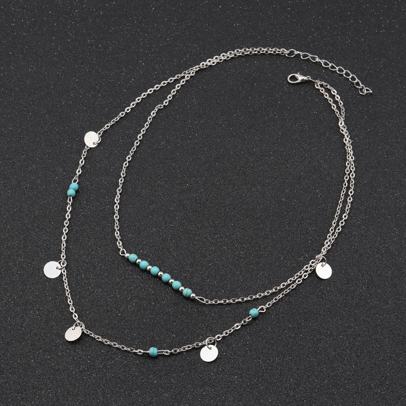 Double Strand Boho Necklace-Silver-Theone Apparel