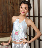 Embroidered Tie-Back PJ Set - Theone Apparel